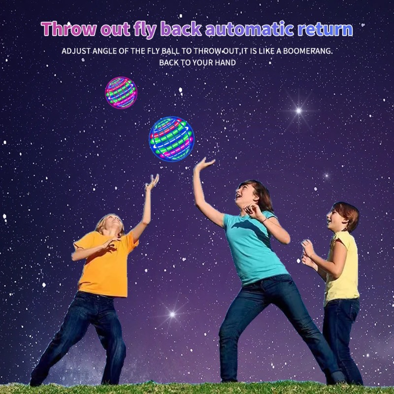 Magischer LED-Licht-Flugball-Spinner mit Handsteuerung 360° ° Rotierende Mini-UFO-Drohne Kinder-Partyspiel -Spielzeug
