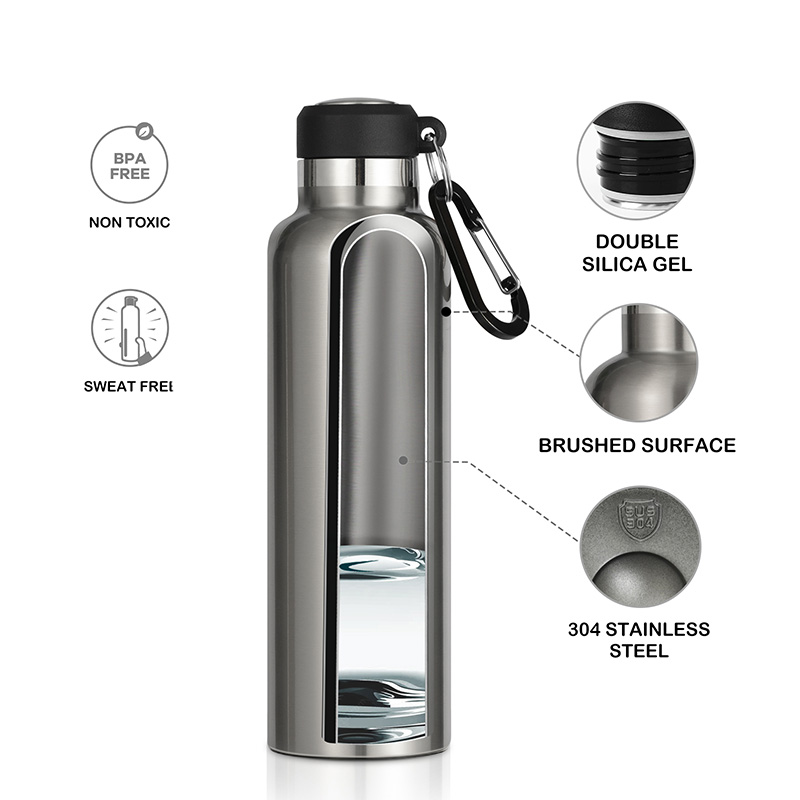 FEIJIAN Termo Botella de agua portátil Taza térmica de acero inoxidable Frasco a prueba de fugas Mini 500 ML/600 ML