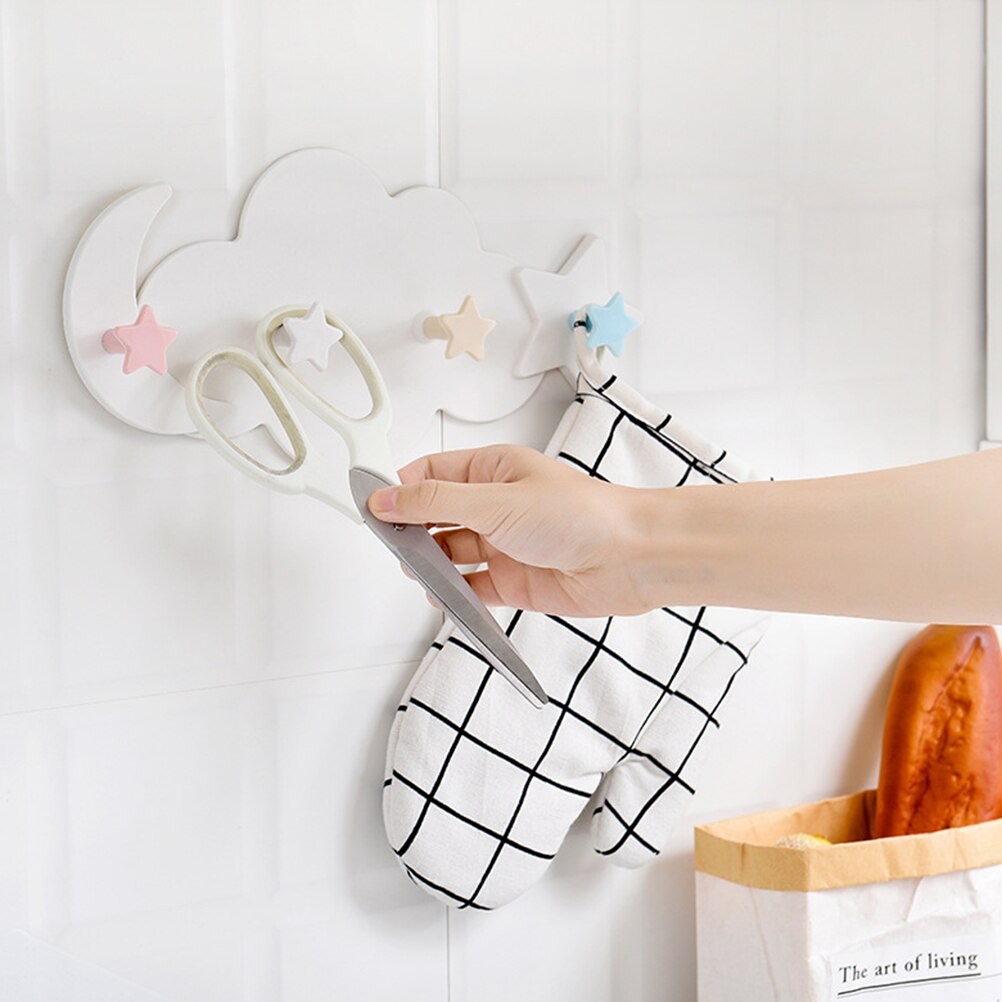 Creatieve Haak Up Cloud Moon Star Muur Gemonteerde Haken Diy Hanger Hat Sjaal Sleutel Muur Decoratie Thuis Kinderkamer decoratie
