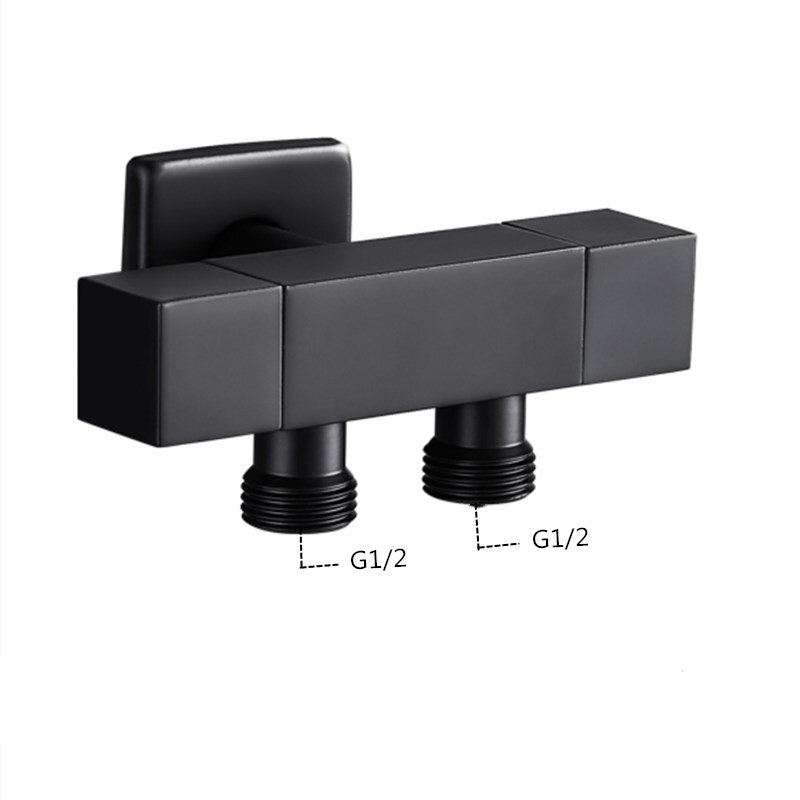 G1/2 Three-way Valve One Into Two Out Dual Angle Valve Washing Machine Toilet Multi-function Tap: A