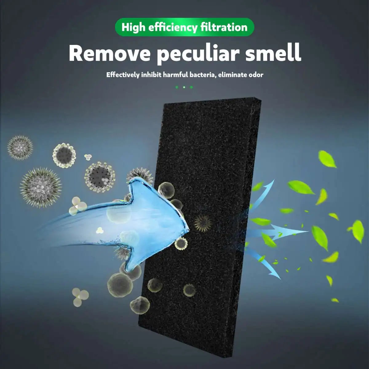 Extractor de campana extractora de carbón activado, filtro de algodón para escape de humo, piezas de campana extractora de cocina para el hogar, 47x114cm, color negro