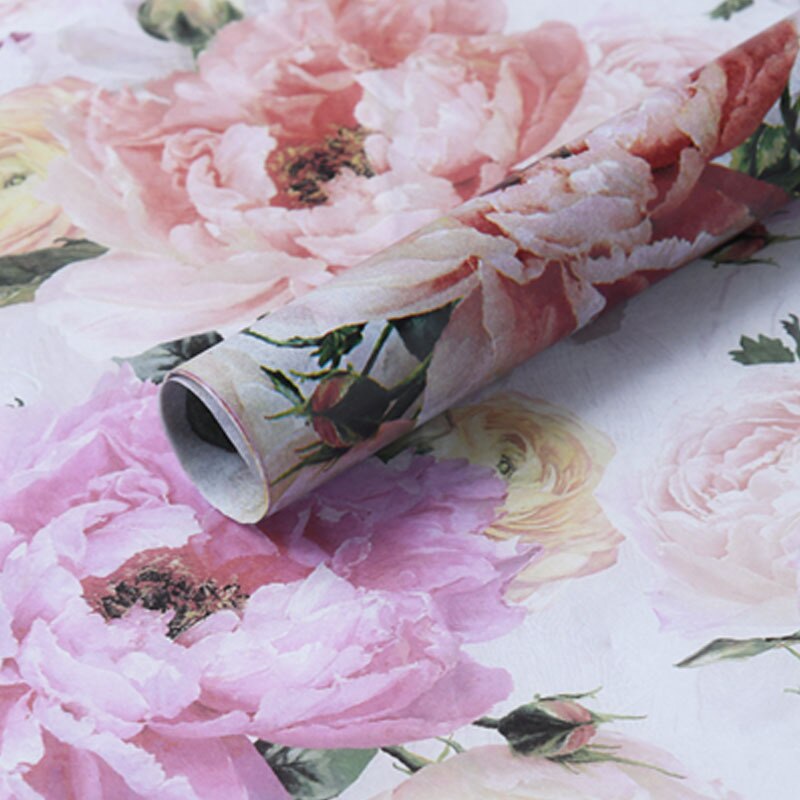 10pcs/lot 50x70cm DIY Flora Fauna Tissue Paper Wrapping Paper Clothing Packing Flower Bouquet Packaging Paper Craft Paper: Paeonia 10sheets