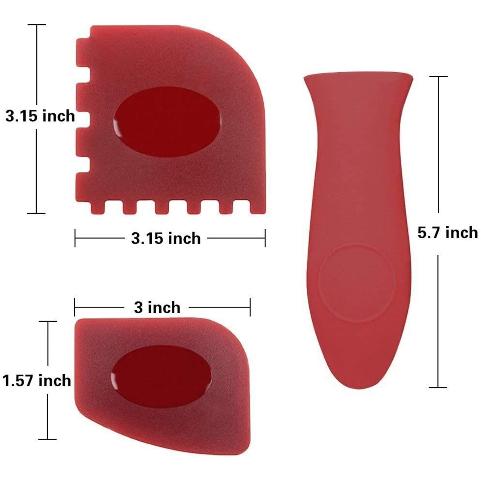 Silicone Handle Rack Pot Handle Pot Set Plastic Pot Scraper Five Piece Set Anti-scalding Pan Handle Kitchen Tools#35