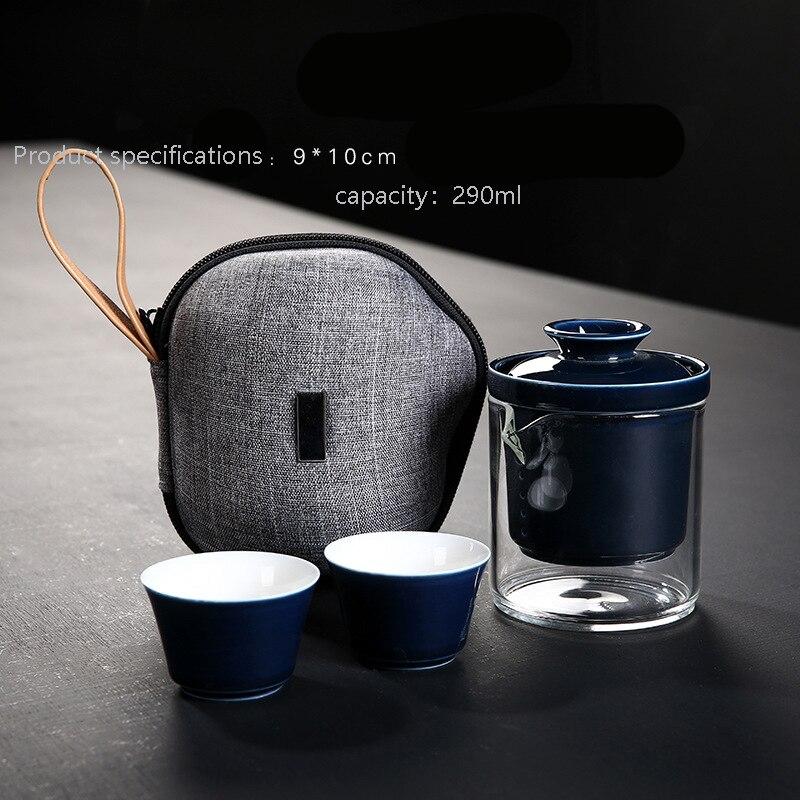 Travel Tea set Cup Drinkware Tea Cup Beautiful and easy teapot kettle Travel Bag: 02