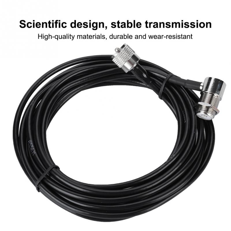 Black Coaxial Cable Antenna Extension Cable Connector 5M Antennas