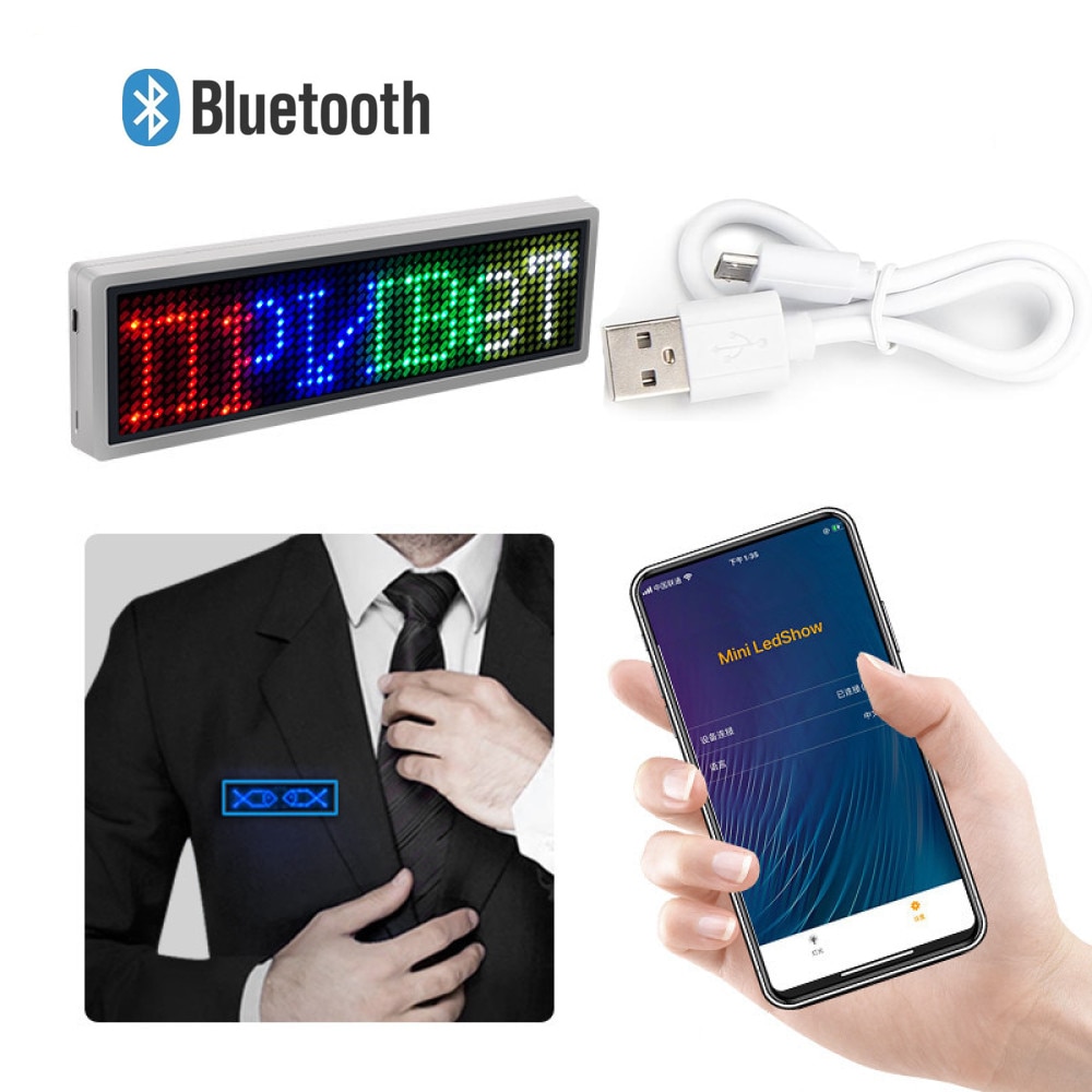 Bluetooth LED Name Abzeichen Preis Tag Restaurant Shop Ausstellung Nacht Club Hotel Digitale WILLKOMMEN Signage Led Abzeichen Clip Insignia