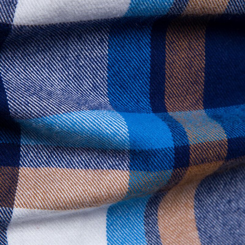 spring style men boutique long sleeve shirt business casual plaid cotton shirt men's leisure slim shirt size M-3XL