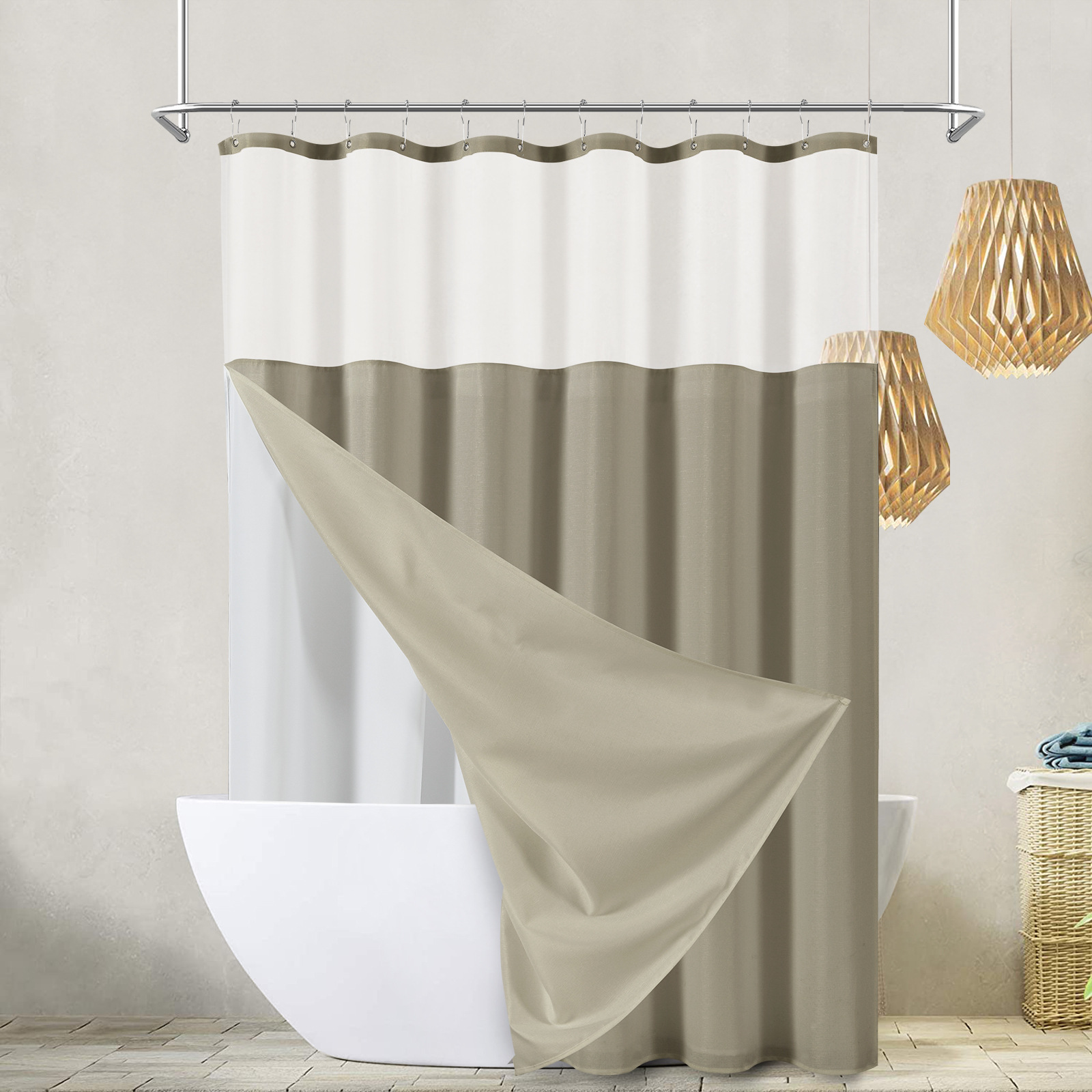 Double layer Waterproof Shower Curtain Bathroom Curtains For Home Bathroom Curtains