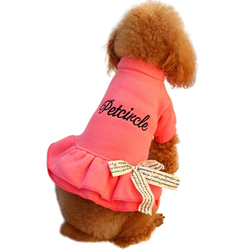 Winterkleding voor huisdieren, honden, katten, jassen met strik, puppykleding, teddybeer, poedelkleding, jurk