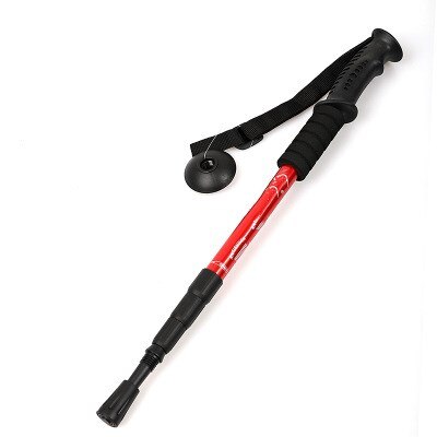 Retractable T-handle Mountaineering Stick Telescopic Baton Hiking Trekking Poles Folding Cane Crutches Non Slip Rubber Cane