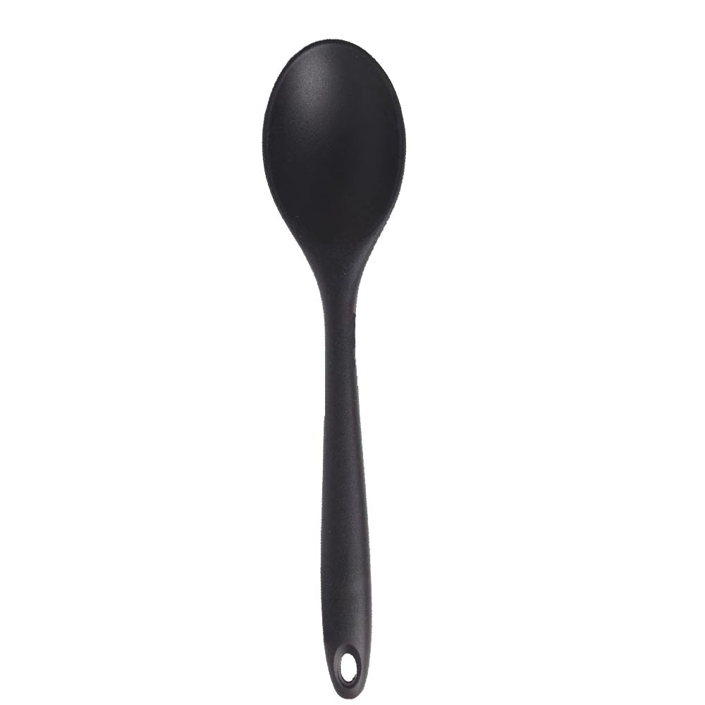 Mini Silicone Tableware Silicone Kitchenware Cooking Spoon Spatula Small Spoon Small Dense More Seasoned Soup: black