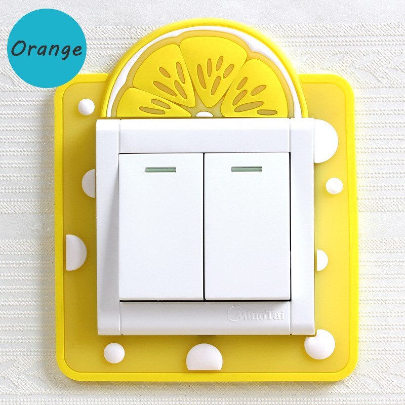 3D Silicone On-off Switch Sticker Luminous Switch Wall Stickers Cute Cartoon Children Bedroom Fluorescent Switch Home Decoration: Orange