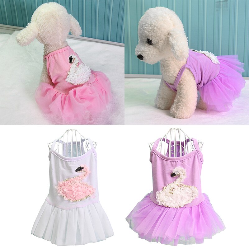 Cute Sweet Princess Wedding Dog Dresses for Small Dogs Veil Dress Dog Clothes for Chihuahua Girl Puppy Apparel Fairy Dress