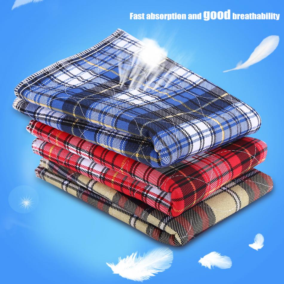3Colors 45*60cm Resuable Adult Insert Liners Washable Thickening Elderly Cloth Nappy 3 Layers Diaper Reusable Diaper Insert