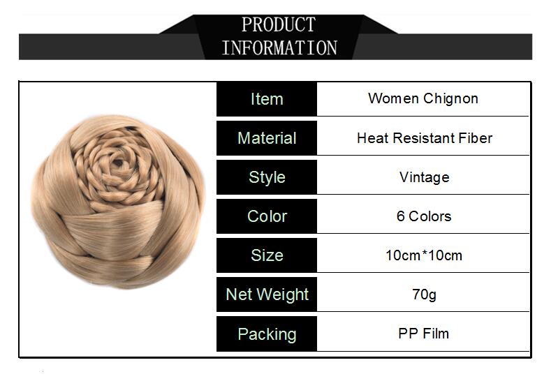 Gres włókno termoodporne kształt kwiatu czarne brązowe kobiety syntetyczne włosy bułeczki spinacz-w pleciony dama Chignons dla narzeczonych/impreza