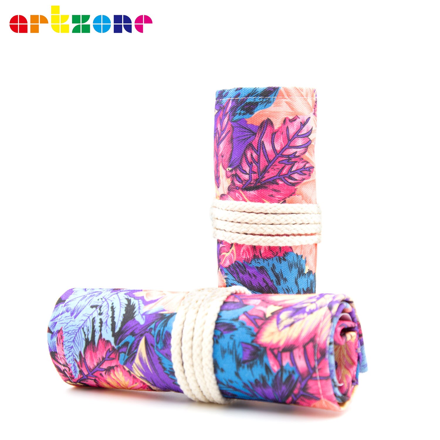 Pencil Case 48 Holes Canvas Wrap Roll Up Pencil Bag Pen Case Holder Storage Pouch Writing Supplies: B130-48 HOLES
