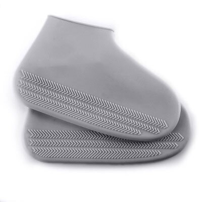 Cubiertas de silicona para zapatos, cubiertas reutilizables impermeables para zapatos, para exteriores, para lluvia, botas impermeables: Gray S