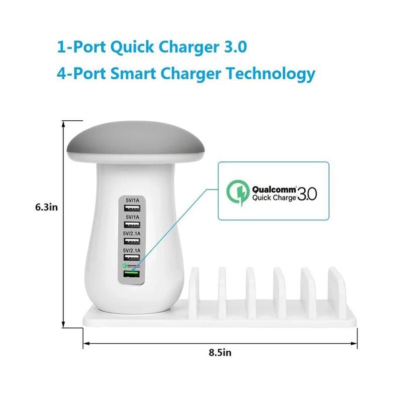 HOMSFOU Support De Chargeur De Bureau USB- De Charge Rapide
