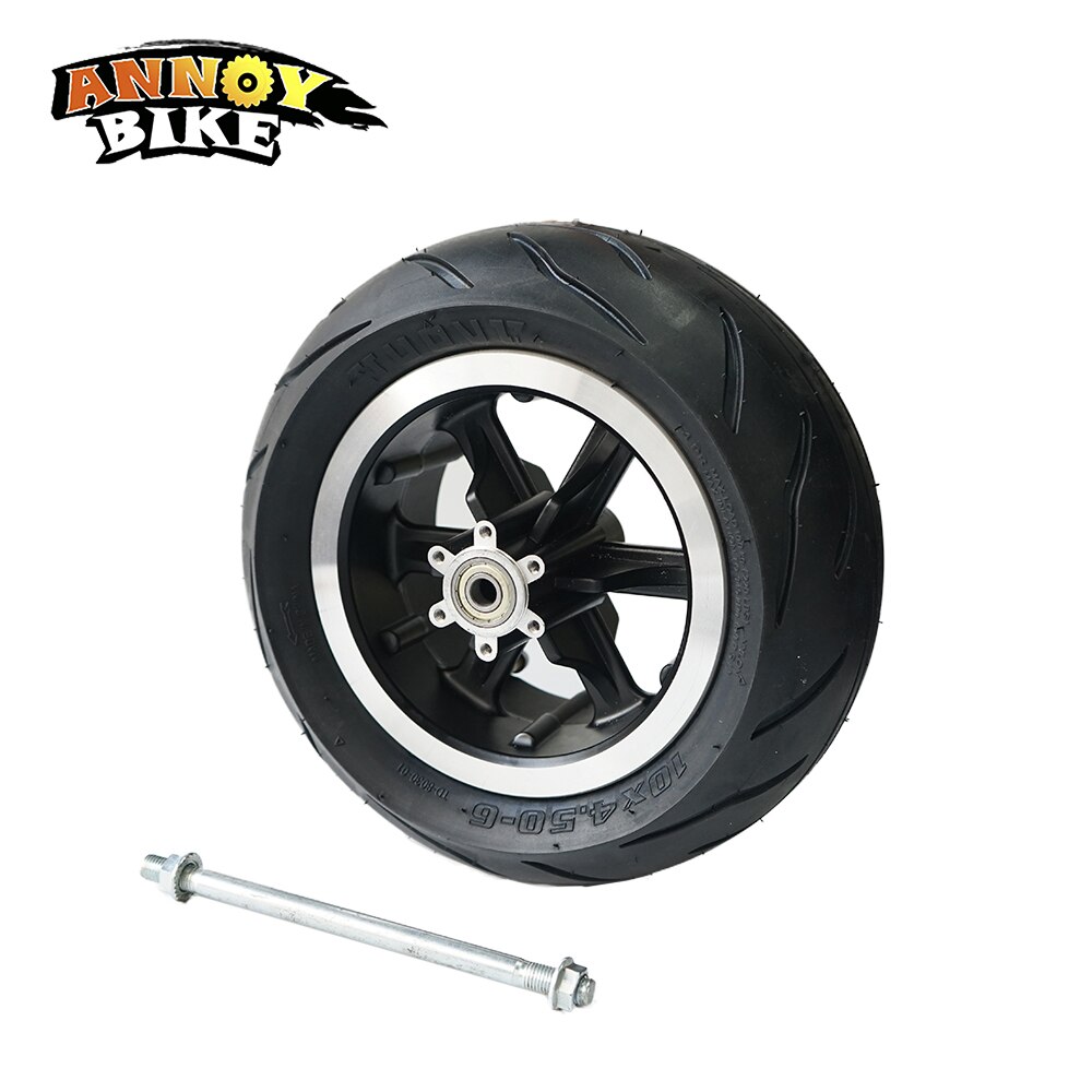 Pneu de nylon, roda dianteira de bicicleta elétrica 10 20x4.50-6, peso de carga de 100kg com acessórios de eixo para bicicleta