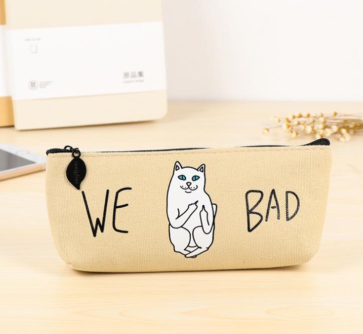 1pcs Groene Natuur Schoolbenodigdheden Etui Kawaii Student School Cosmetische Tas voor Vrouwen Kantoorbenodigdheden Escolar Canvas: V