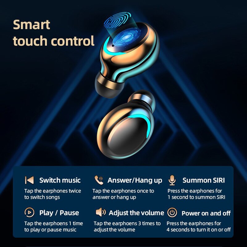 AMOI – écouteurs sans fil Bluetooth F9 TWS IPX7, oreillettes de Sport 9D, affichage, micro, casque d'écoute pour Iphone Xiaomi Huawei