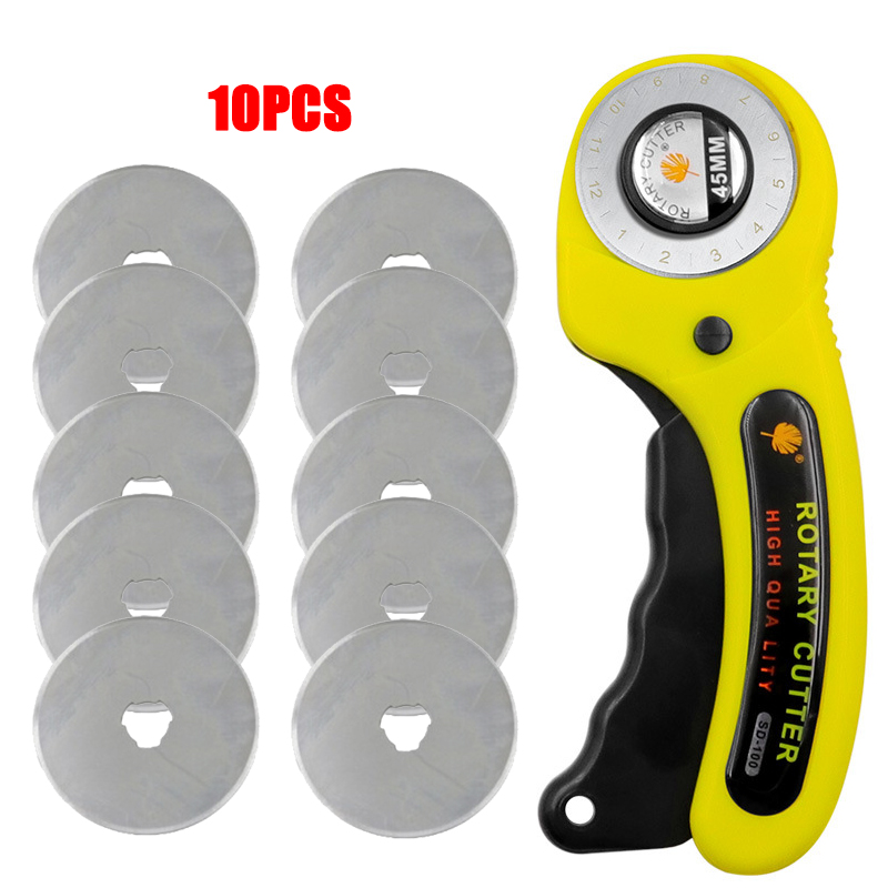 45mm LeatherCraft Rotary Cutter Leather Cutting Tool Fabric Cutter Circular Blade DIY Patchwork Sewing Quilting for leather tool: Clear