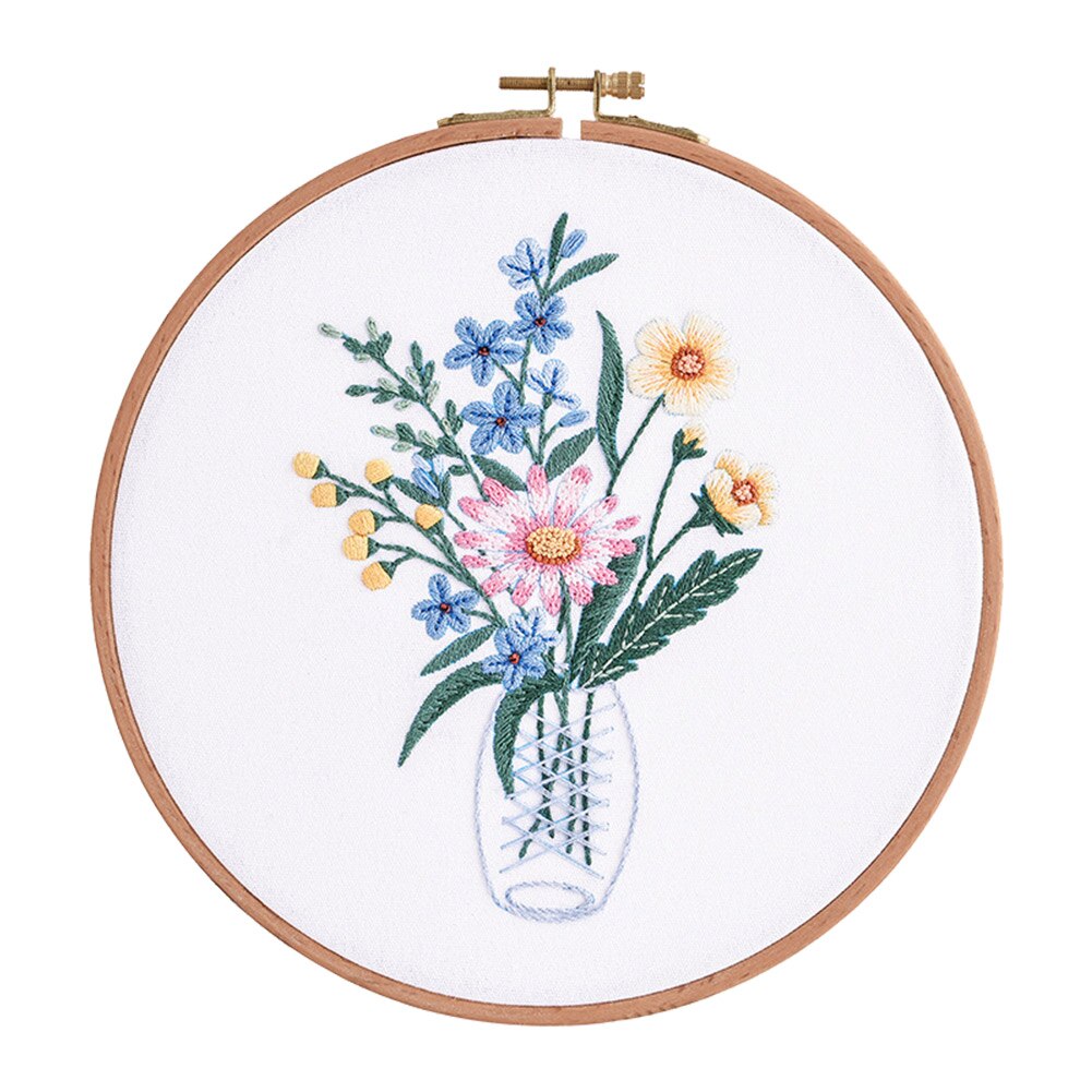 Cotton Thread Embroidery DIY Stamped Flower Plant Print Cross Stitch Needlework Kit Home Decoration Art Handwork: C-33x33cm