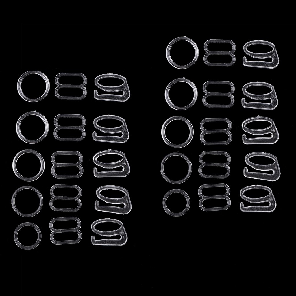 10 sets bh-bandjes schuifjes/haakjes/o-ringen figuur 8 9 0 lingerie versteller voor doe-het-zelf knutselwerkje: Wit
