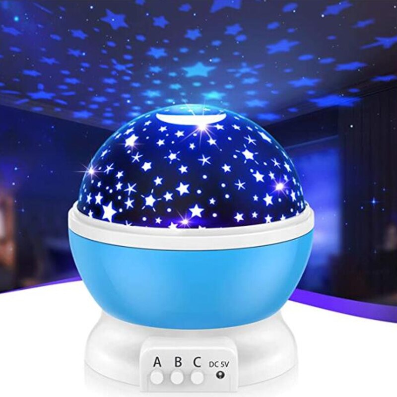 Sterrenhemel projector roterende led nachtlamp planetarium kinderkamer ster lamp kinderen baby speelgoed