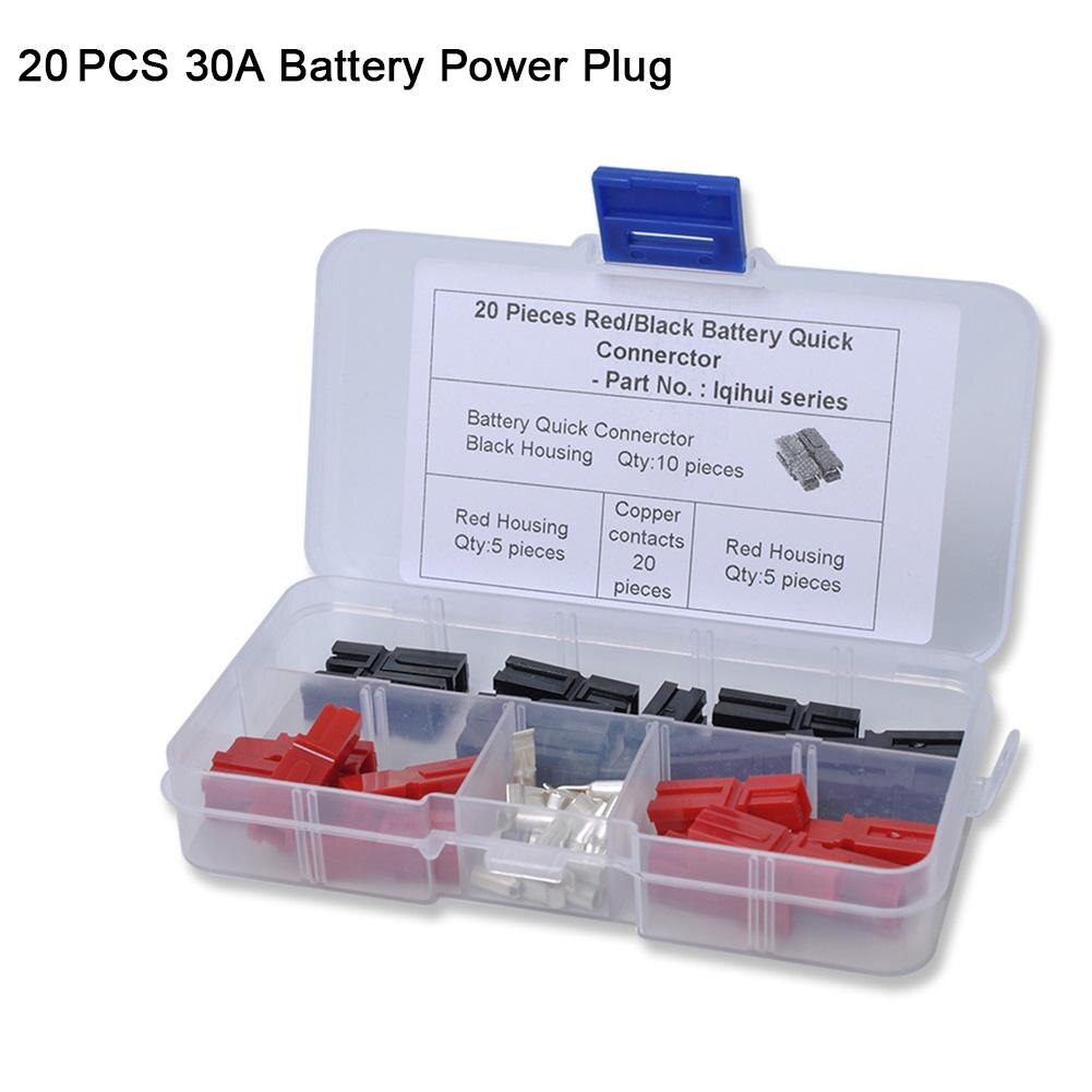 20 stks Auto Batterij Quik Connector 30A Powerpole Elektrische Connector Plug Golf Trolley Trailer RV