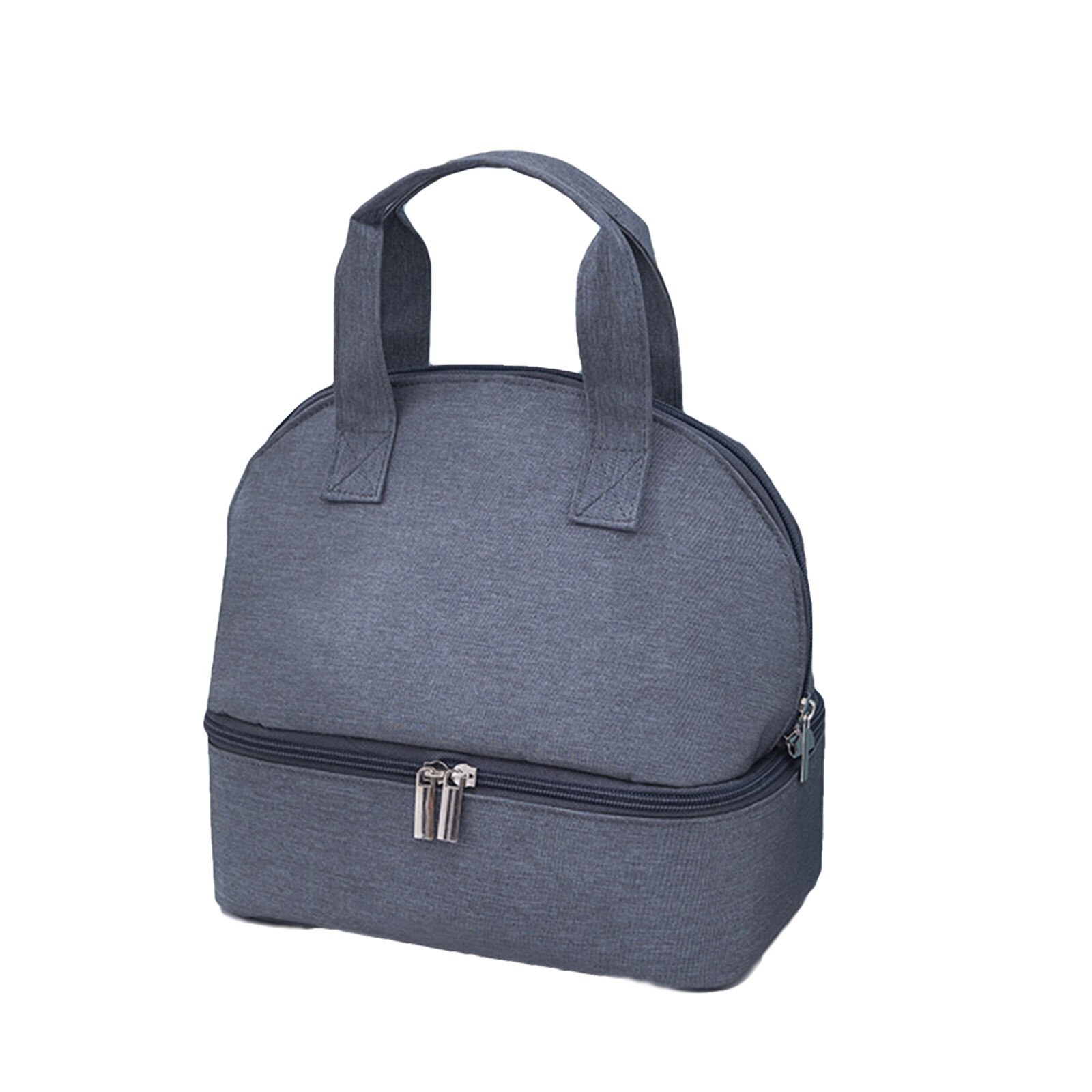 Herbruikbare Thermische Geïsoleerde Tas Lekvrije Effen Kleur Lunch Tote Voor Kinderen En Volwassenen (Blauw, Grijs, roze): Grijs