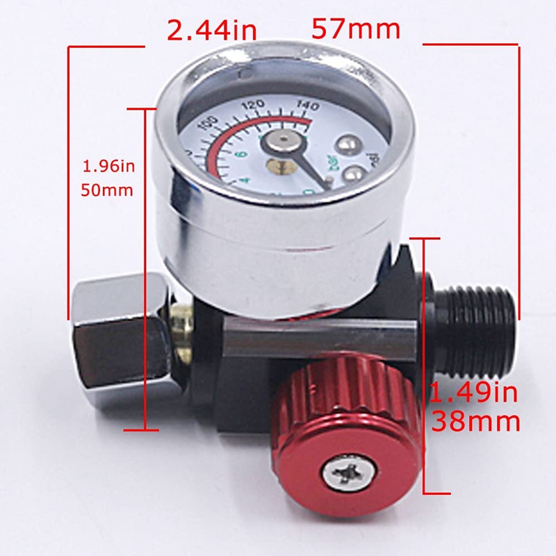 2 PCS 1/4 Inch-NPT Air Pressure Regulator Kit Air Adjusting Valve Regulator With Gauge For Spray And Pneumatic Tools