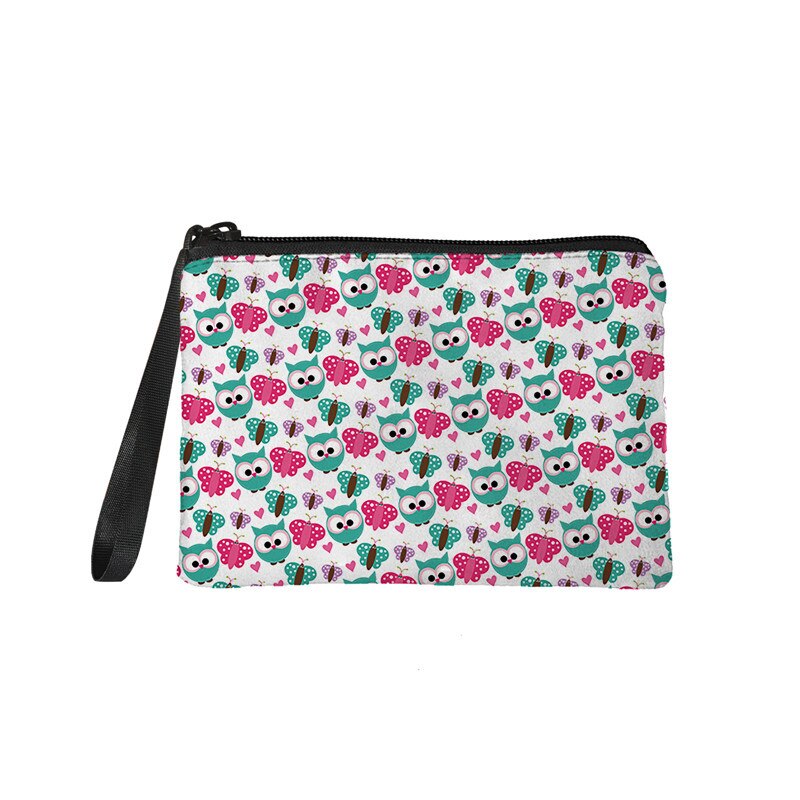 NOISYDESIGNS-monedero pequeño con dibujos animados de búho para mujer, cartera pequeña, monedero, tarjetero: Z8040D82