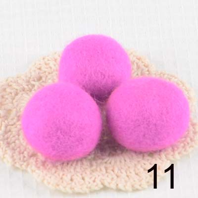 Boules de feutre 100% laine, 50 pièces/lot, 3cm, pompons colorés, matériel artisanal, boules de laine, décoration de salle de noël pour la maison: 11 rose red