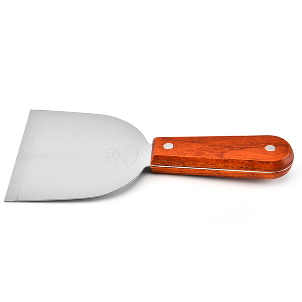 1pc stekspade spade träskaft pannkakor spatel pizzaserver kökstillbehör (brun + silver)