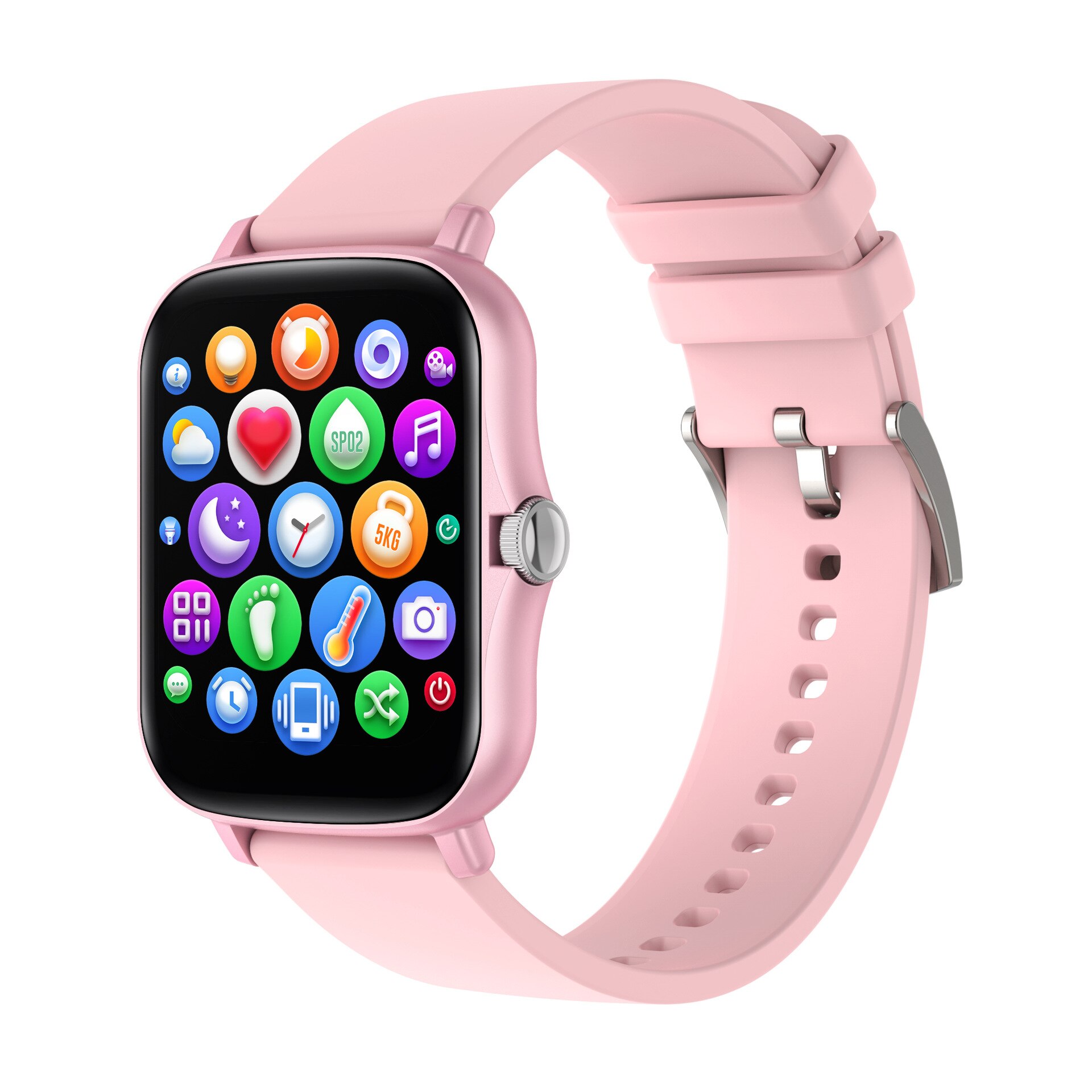 Clever Uhr Männer Drehen Geschmack IP67 Smartwatch 1,7 Zoll HD Bildschirm Sport Frauen Smartwatch 24H Herz Bewertung Für Android IOS Xiaomi: Rosa
