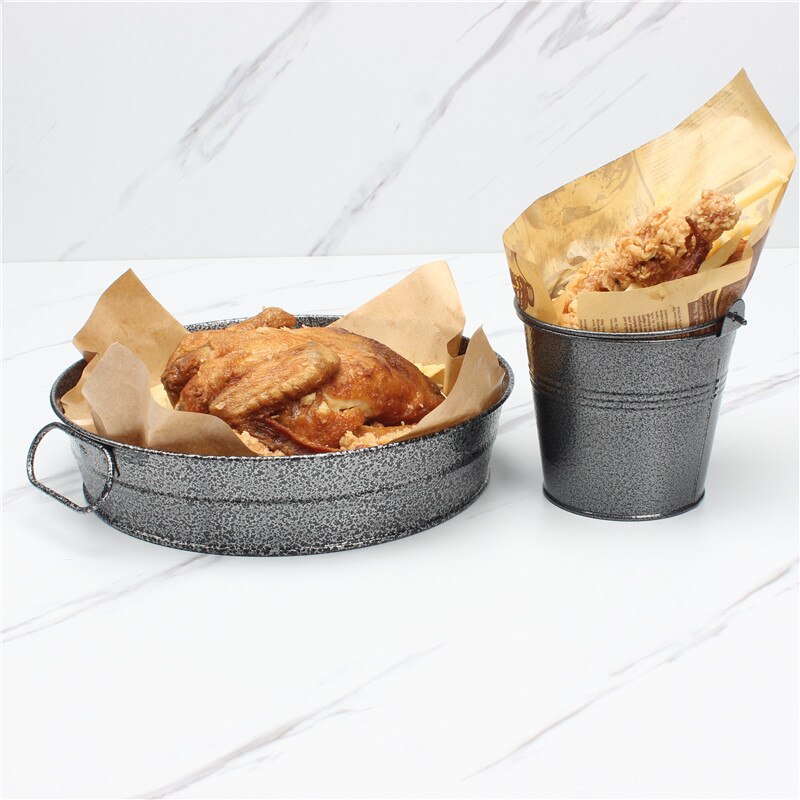 Multi-Purpose Mini Metal Bucket Snack Bucket Food Grade Stainless Steel Ice Bucket Hotel Tableware Marble
