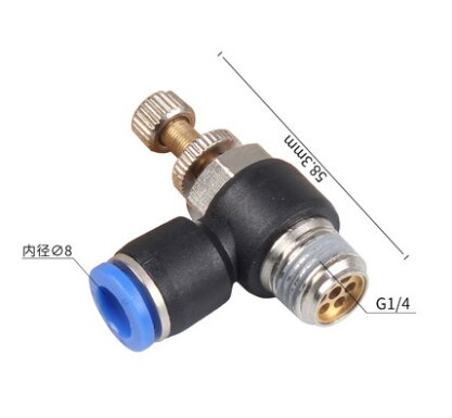 5Pcs SL 4mm 6mm 8mm 10mm 12mm Fast connection Pneumatic Fitting M5 1/8" 1/4" 3/8" 1/2 air speed Regulating throttle valve