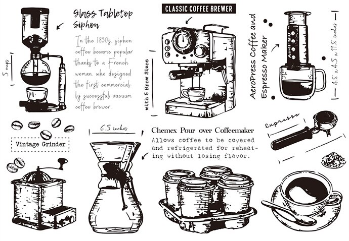 Classic coffee stamp Clear Stamp for Scrapbooking Transparent Silicone Rubber DIY Photo Album Decor