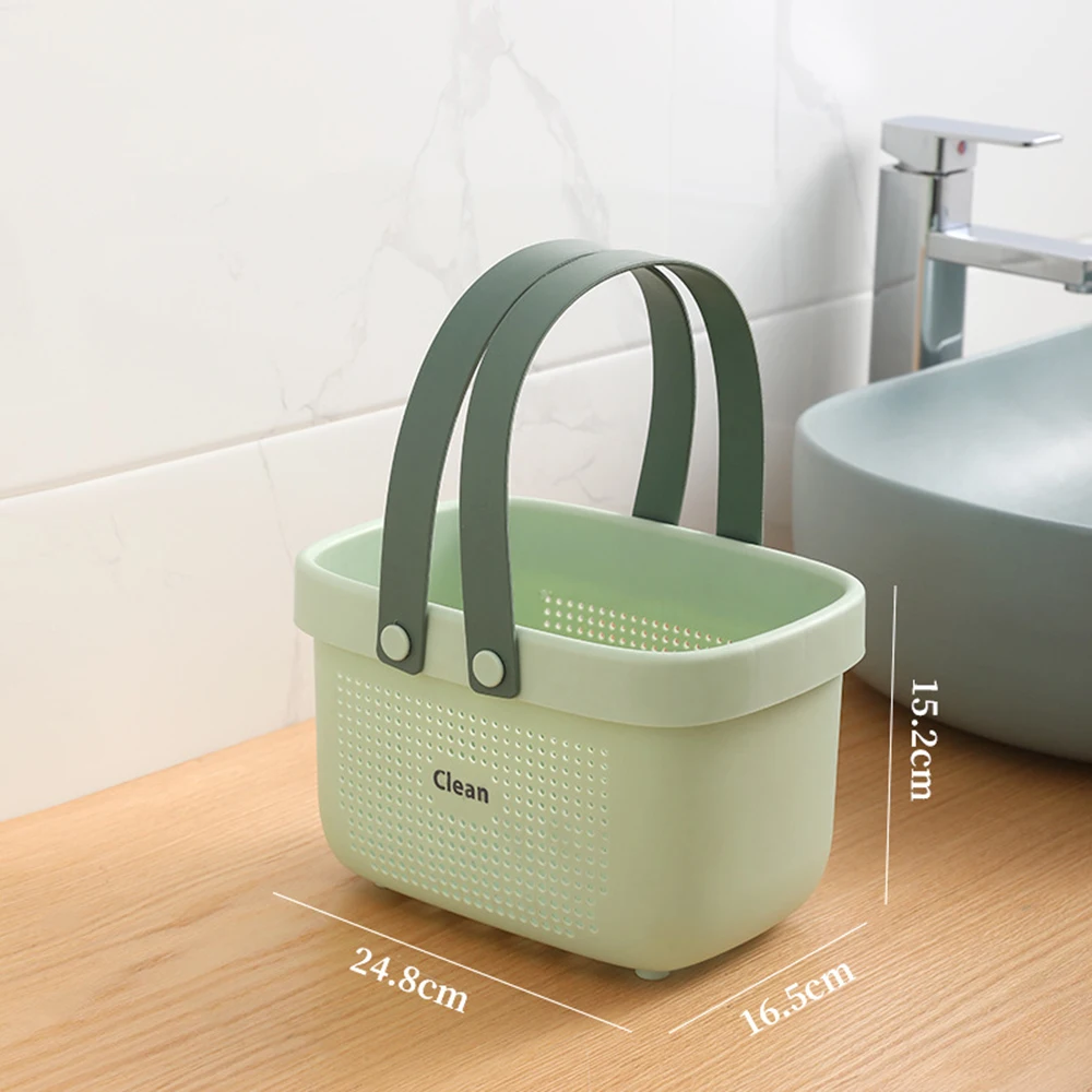 Plastic Portable Laundry Hamper with Handles,Storage Container Organizer for Laundry,Car trunk,Camping,Indoor and Outdoor: green