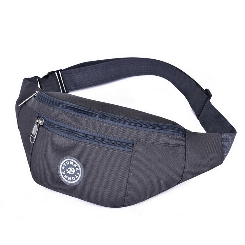 Marsupio da uomo borsa portafoglio da uomo borsa da cintura Casual grande per telefono borsa da donna borsa da viaggio in tela borsa da moto Fanny Banana Hip: B-gray