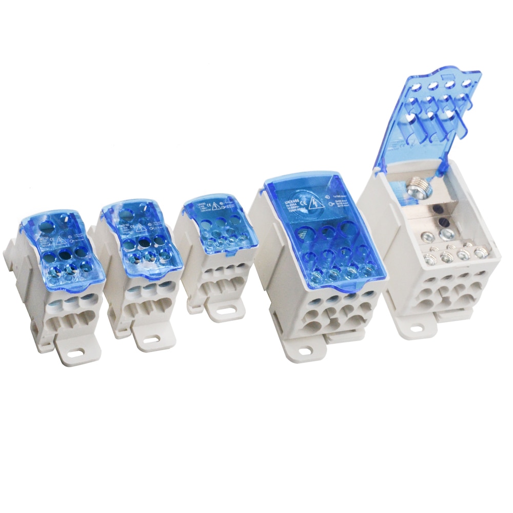 UKK80A 125A 160A 250A Terminal Block 1 in many Out Din Rail distribution Box Universal Electric Wire Connector Power junction