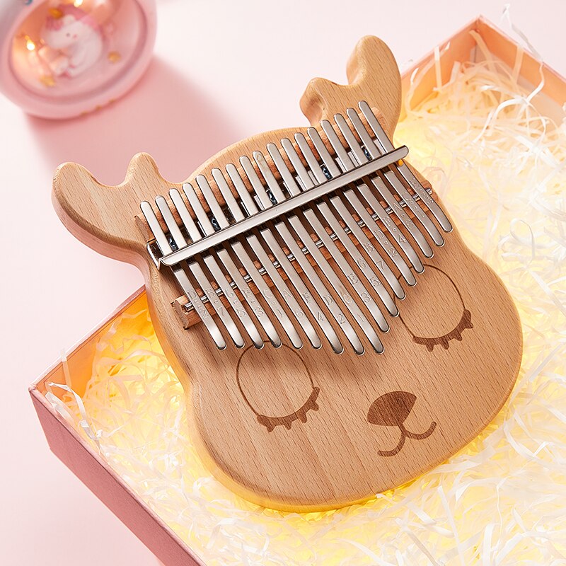 Cega-piano de pulgar kalimba, 17 teclas, acrílico, mbira, teclado, musicales, 30 teclas, instrumentos musicales, máquina de calimba, Crista: 17k ash wood deer
