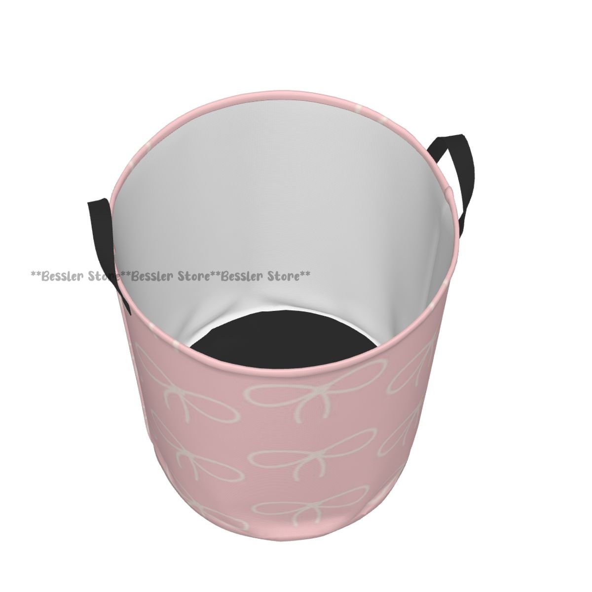 Bonito tons rosa com arcos cesta de lavanderia dobrável roupas sujas brinquedos balde armazenamento doméstico