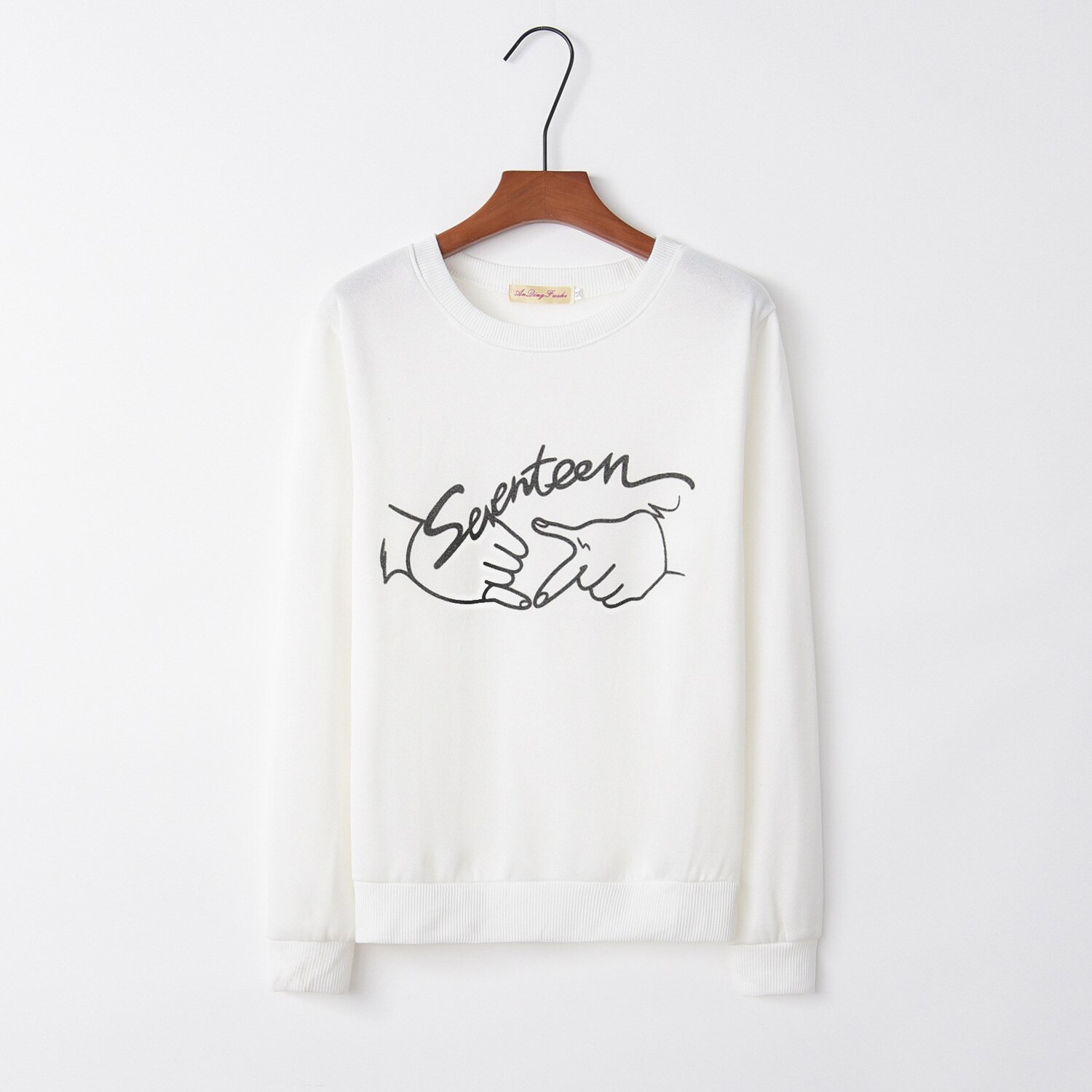 Handshake cute Hoodies Sweatshirts Women Casual Kawaii Harajuku Sweat Girls European Tops Korean