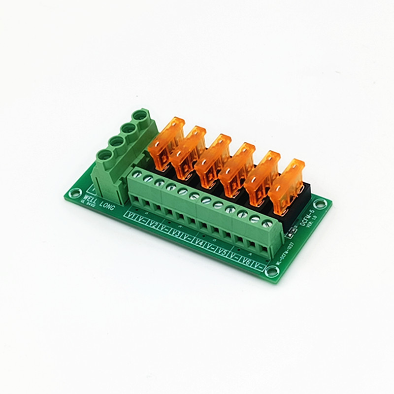 DC Power Fuse Distribution Strip Module Terminal Block 6 Position Expandable