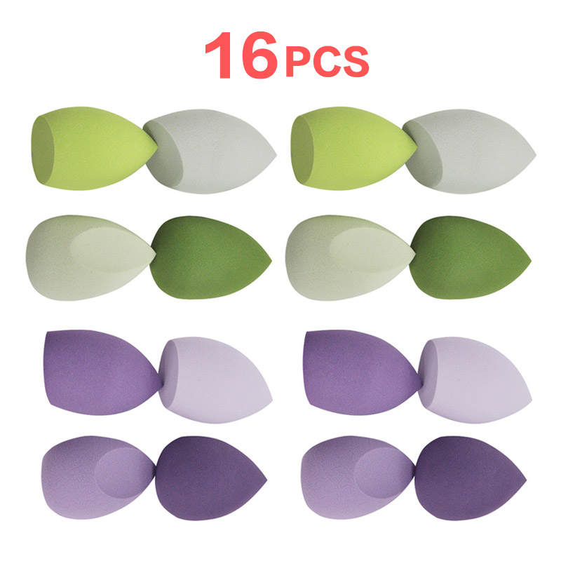 Éponge de maquillage bouffante de poudre, 4 pièces, sèche et humide, boule cosmétique de beauté, fond de teint, bouffante de poudre, coupe biseautée, outils