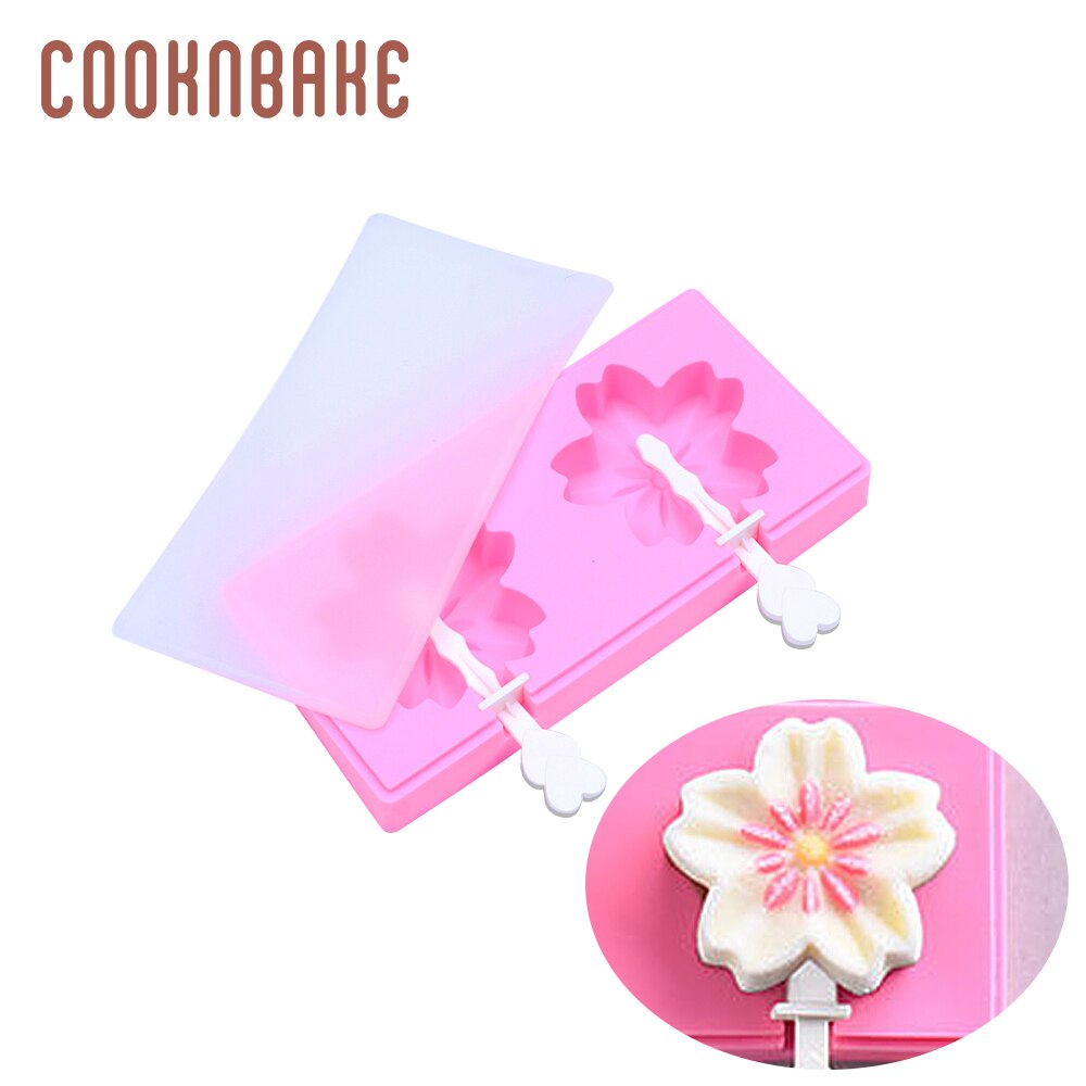 COOKNBAKE Silicone Ice Cream Maker Ice Cube juice bar Summer paw shape cake decoration form children ice lolly tray with stick: CDY-209