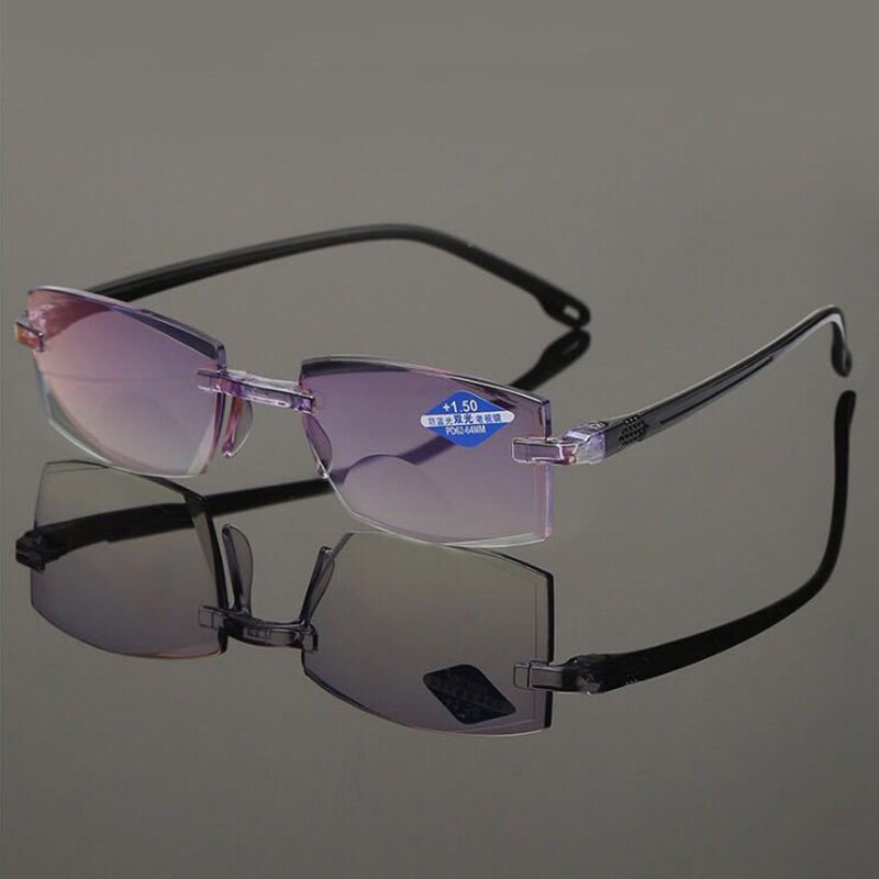 Gafas de lectura Unisex progresivas de lejos y cerca de doble uso, lentes de contacto de alta dureza para ancianos, antiluz azul,