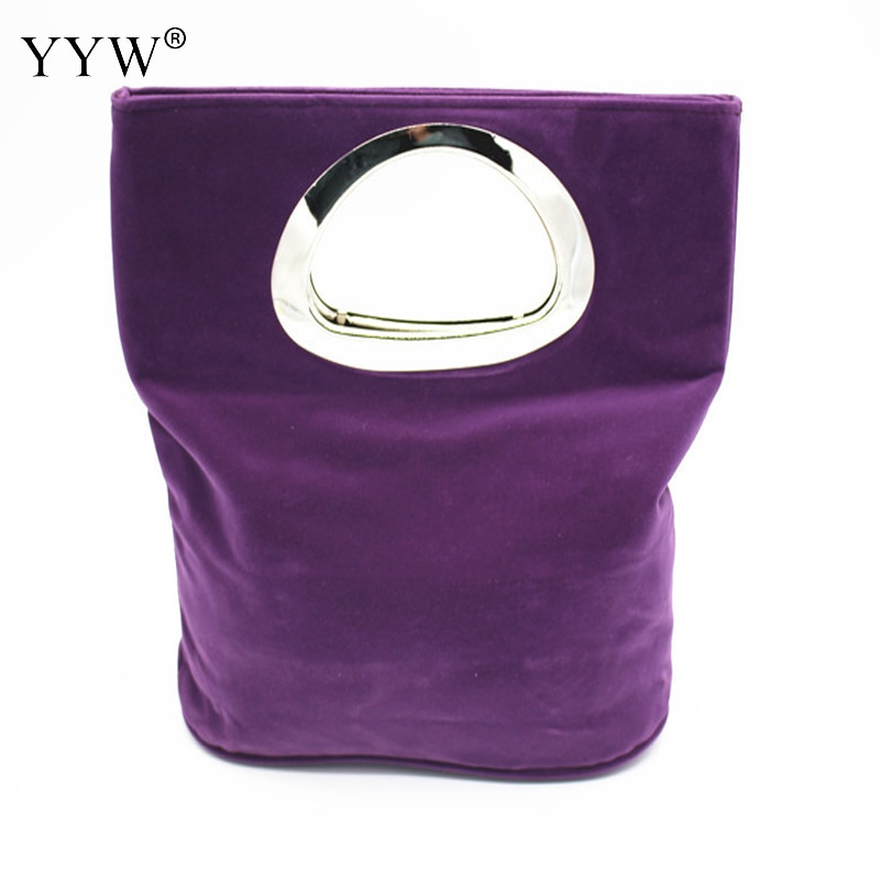 Brand Female Clutches Bag Purple Flannelette Women Handbags Blue Bucket Bag Black Hasp Crossbody Bags Casual Women Bag